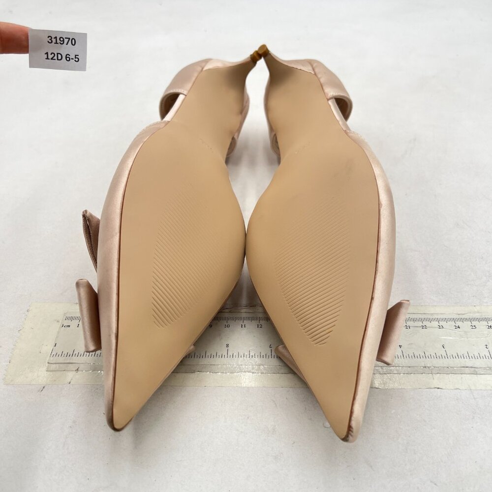XYD Champagne D'Orsay Kitten Heel Bridal Bowknot Pumps Elegant Pointed Toe Shoes - Picture 7 of 8